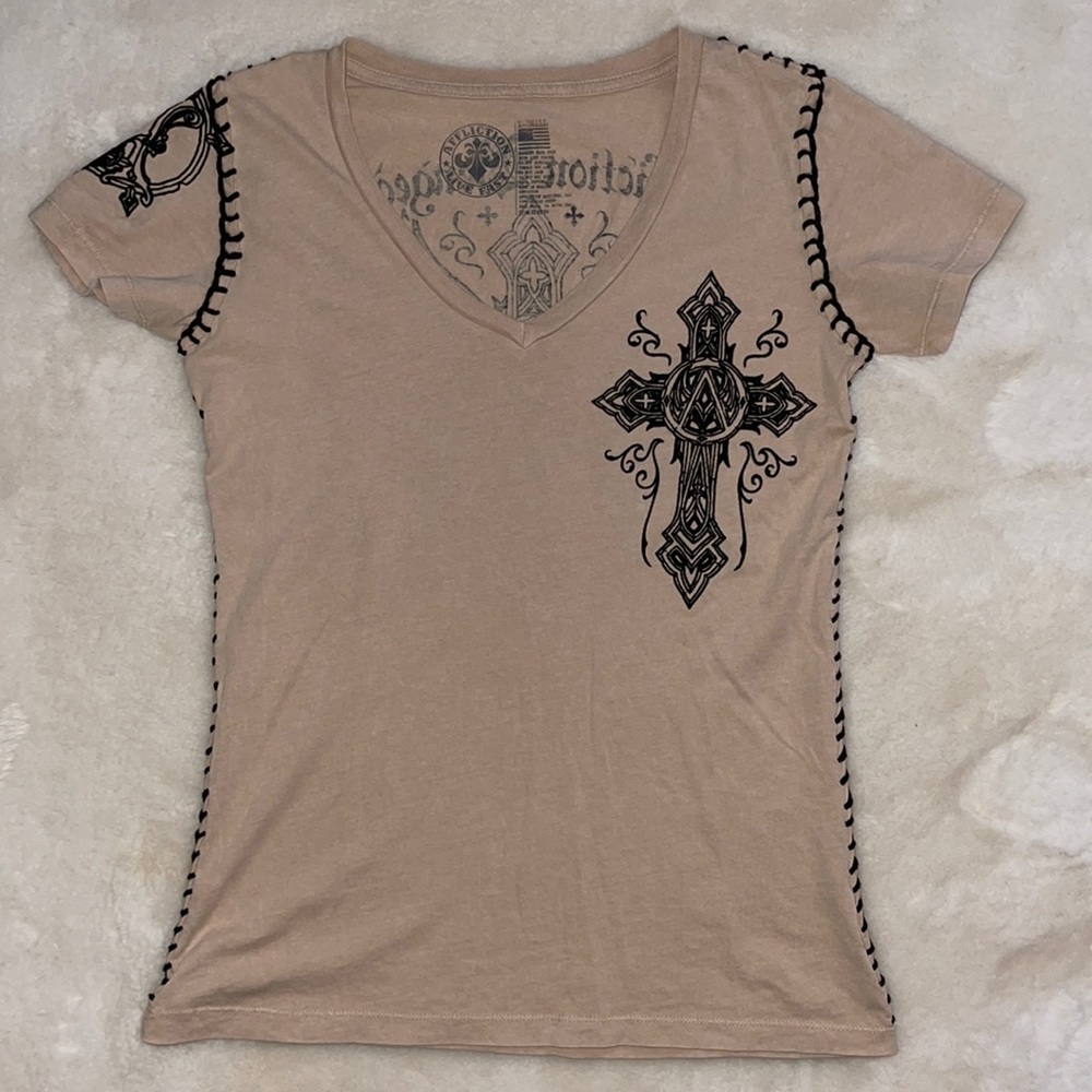 Affliction V neck Tee